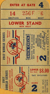 Yankee ticket for 1947 World Series
